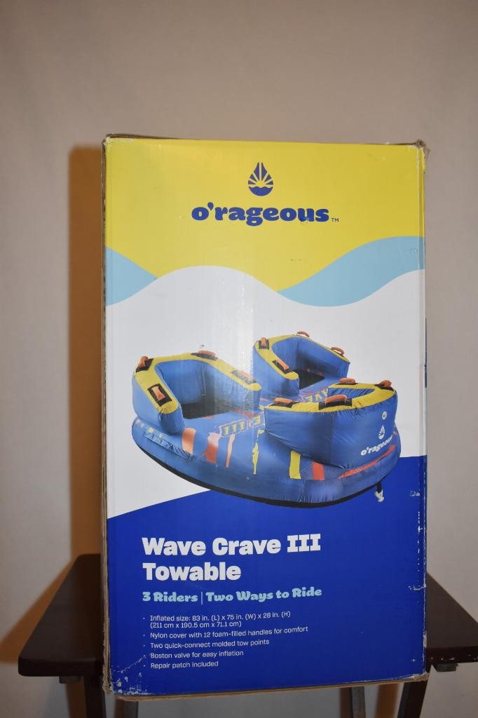 O'Rageous Wave Crave III 3-Person Towable Tube 166922 NIB