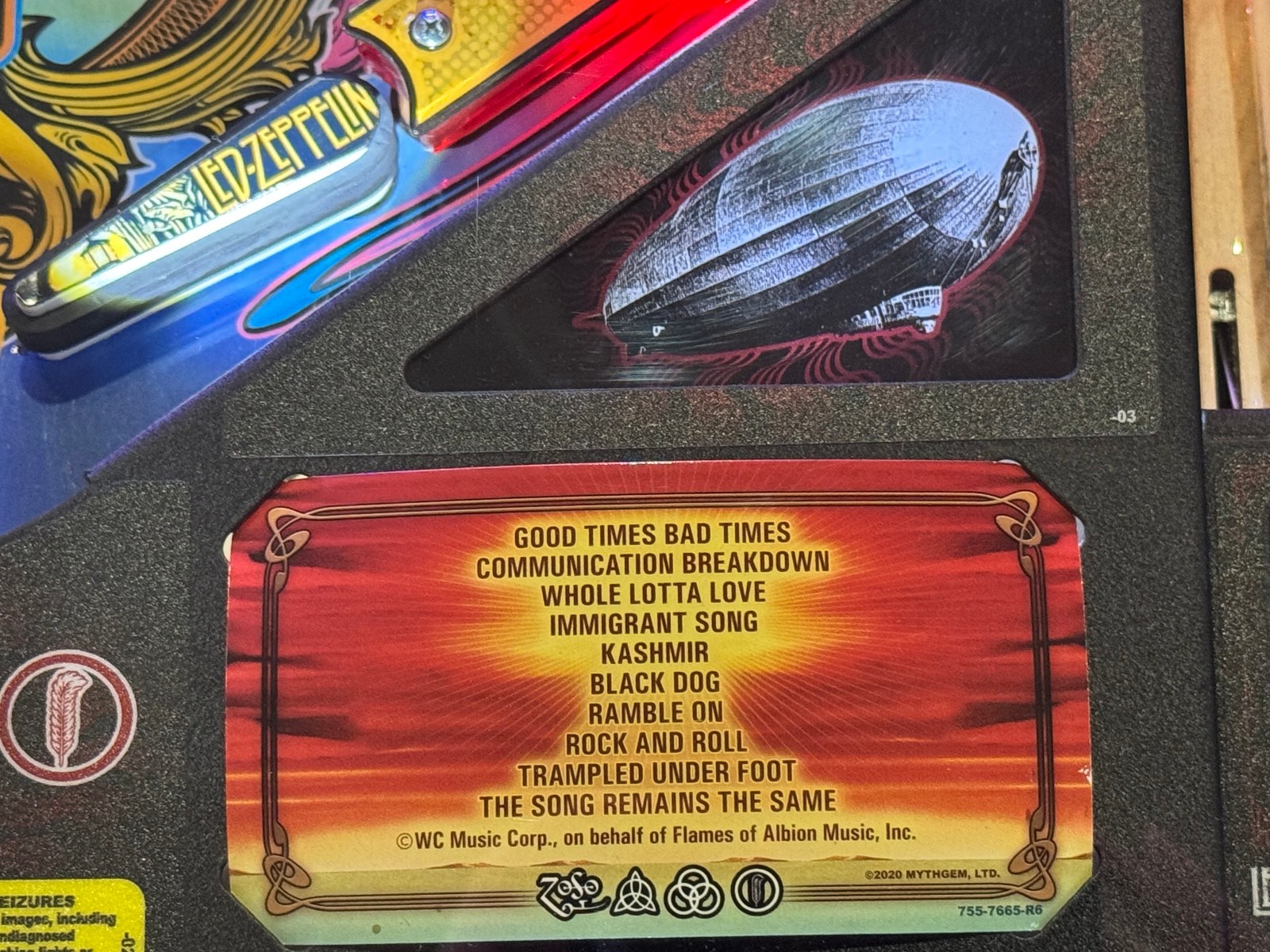Stern LED ZEPPELIN-PREMIUM pinball: Expression Speaker Lighting, Topper, Hermit