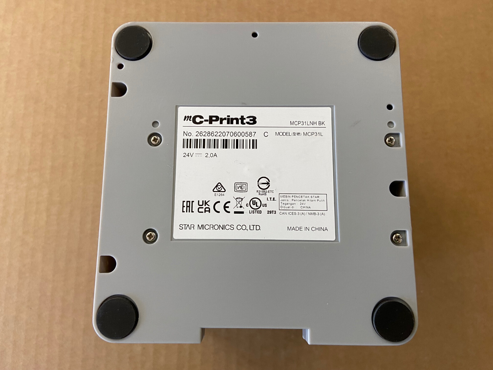 Star Micronics mC-Print3 MCP31L Printer MCP31LNH Ethernet LAN Square Uber Eats