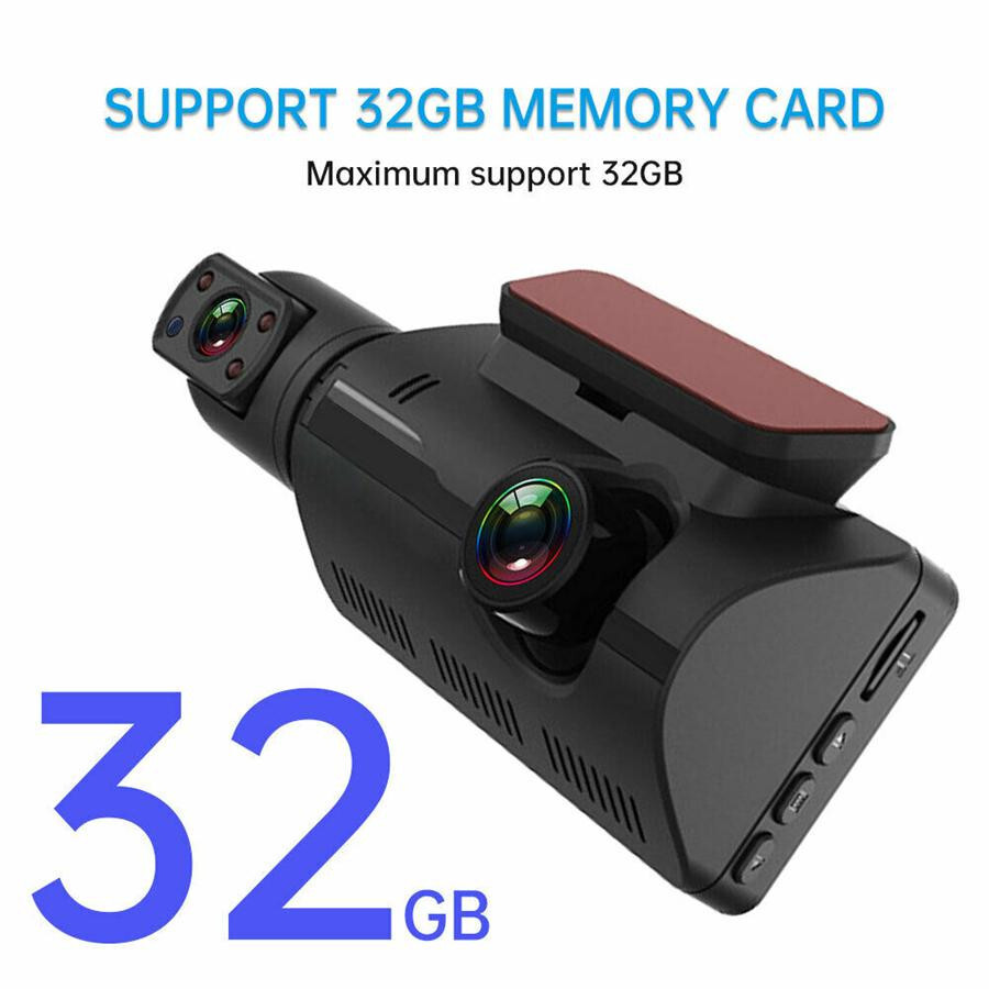 Touch Screen Dash Cam 3" 1080P Dual Lens Car DVR Recorder Camera Looprecording