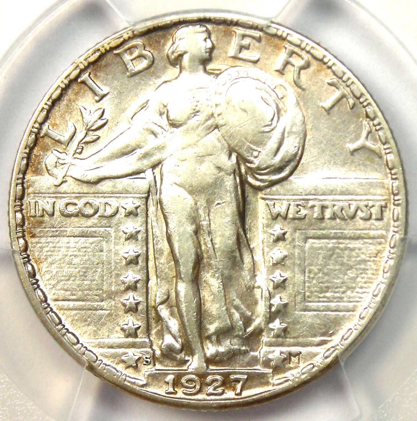 1927-S Standing Liberty Quarter 25C Coin - Certified PCGS AU Detail - Rare Date!