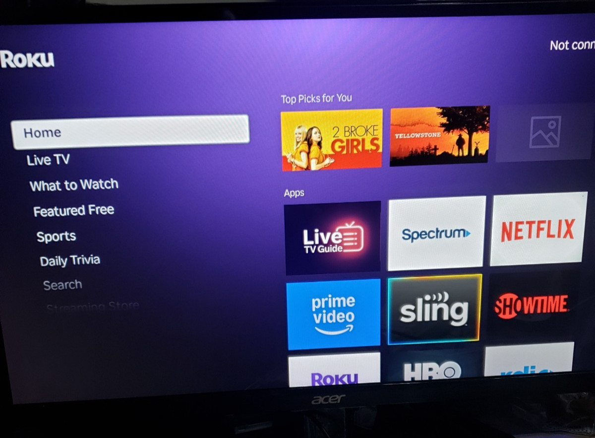 Roku 3800x streaming stick with Power Cable Tested No Remote