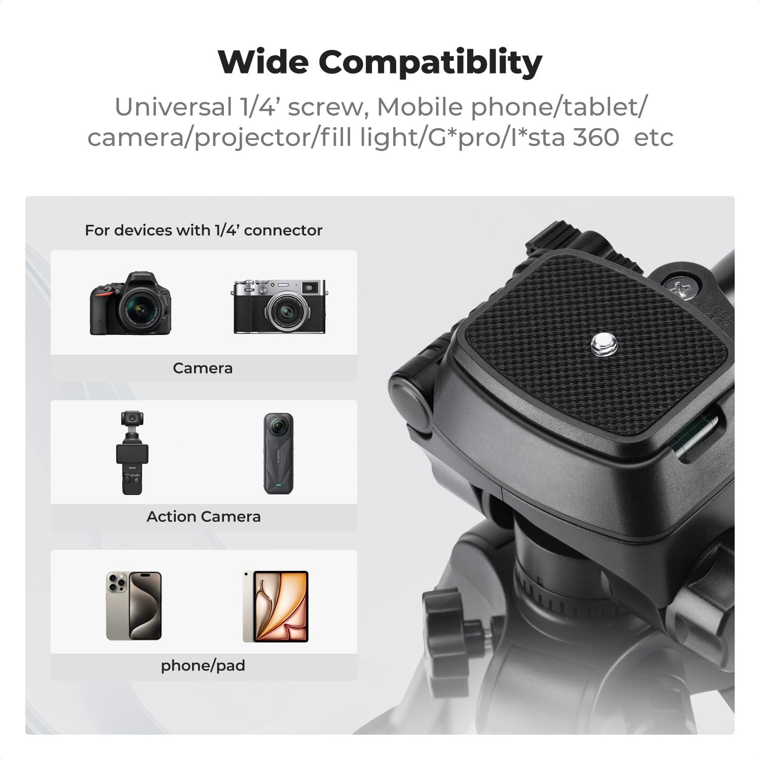 25" Mini Desk Tripod for Camera Video