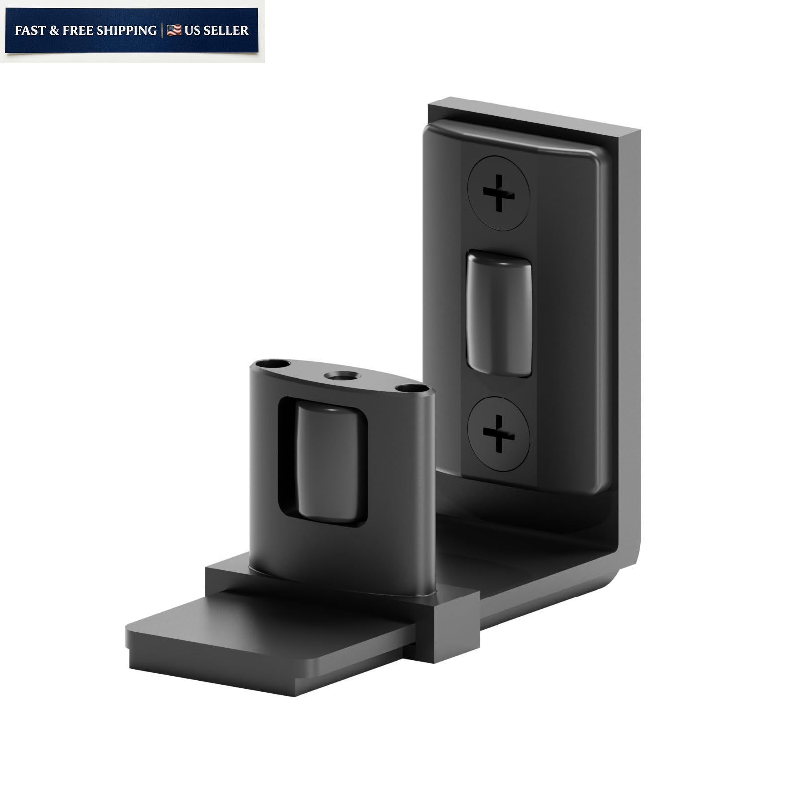 BONIKLUBA Sliding Barn Door Bottom Floor Guide, Adjustable U 1 Piece, Black