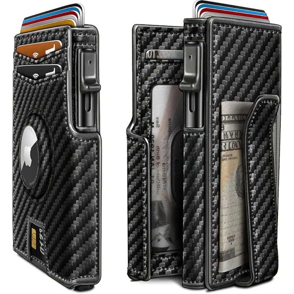 Slim Carbon Fiber Bifold Wallet – RFID Blocking, Money Clip, Stylish & Secure US