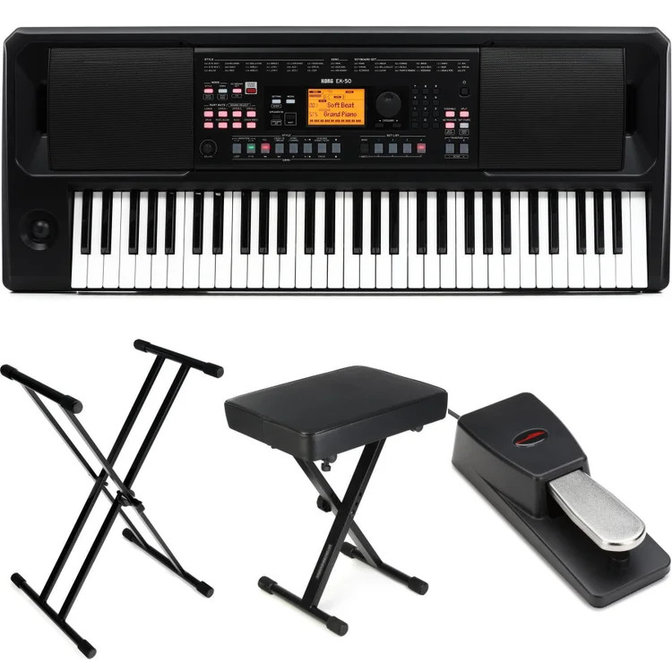 Korg EK-50 61-key Arranger Keyboard Essentials Bundle