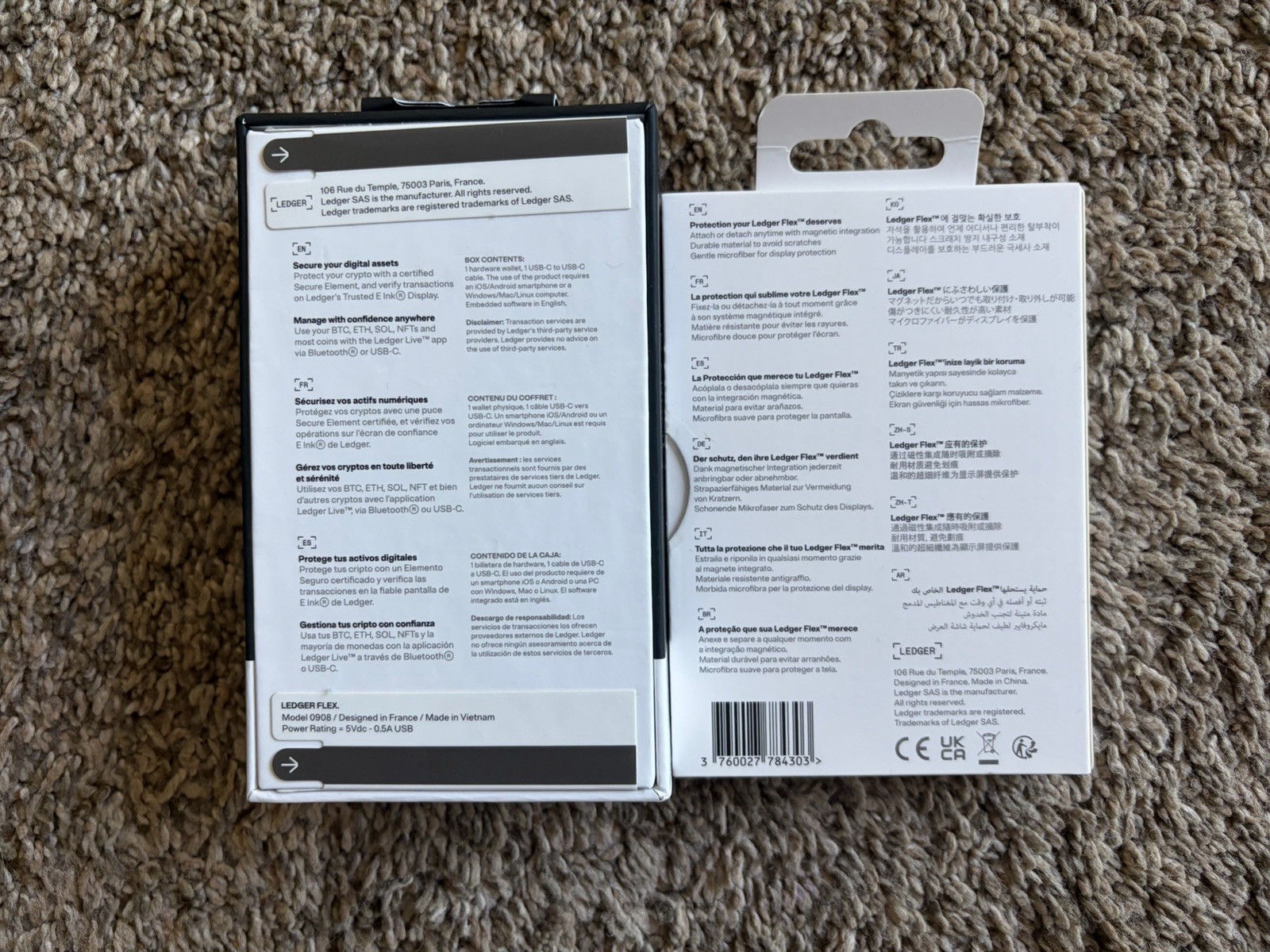 Ledger Flex Crypto Hardware Wallet E INK TOUCH SCREEN + Magnet Folio