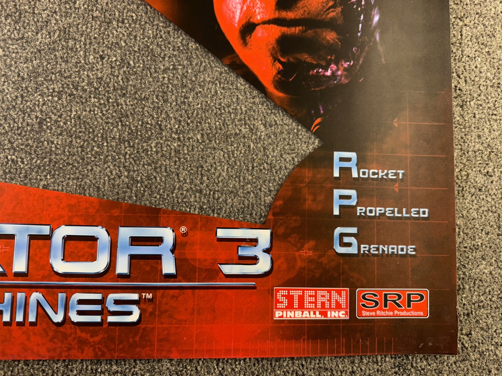 Stern Terminator 3 Pinball Machine Backglass Translite ORIGINAL SIGNED RITCHIE