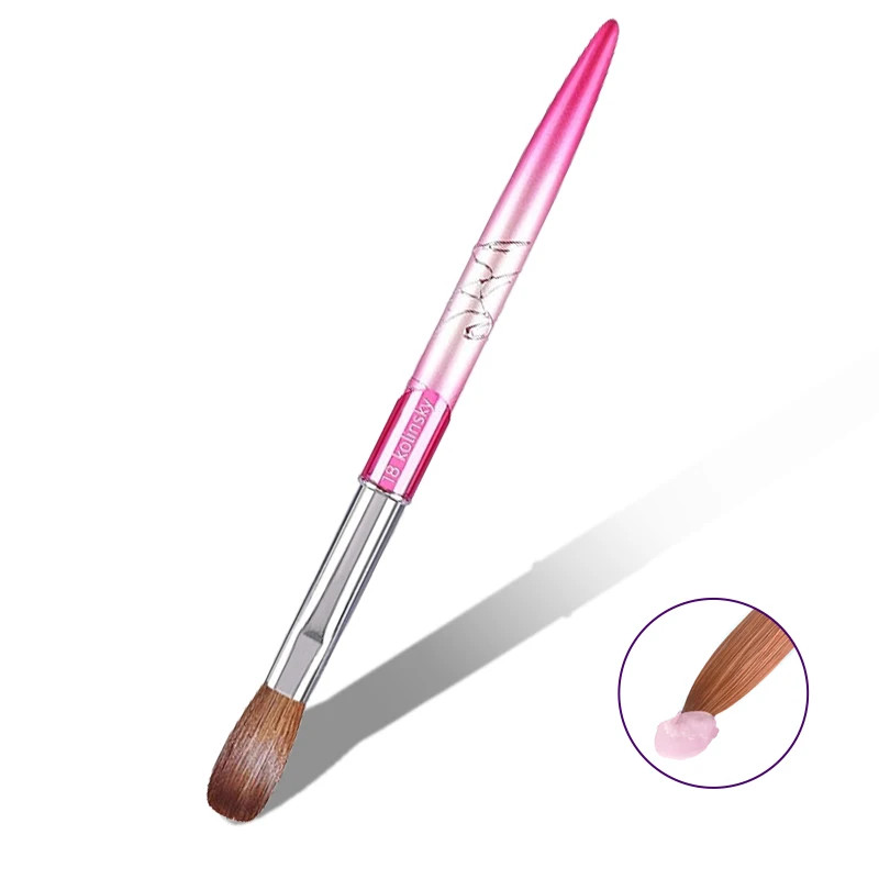 100% Pure Kolinsky Acrylic Brush UV Gel Carving Pen Liquid Powder DIY Nail Drawi