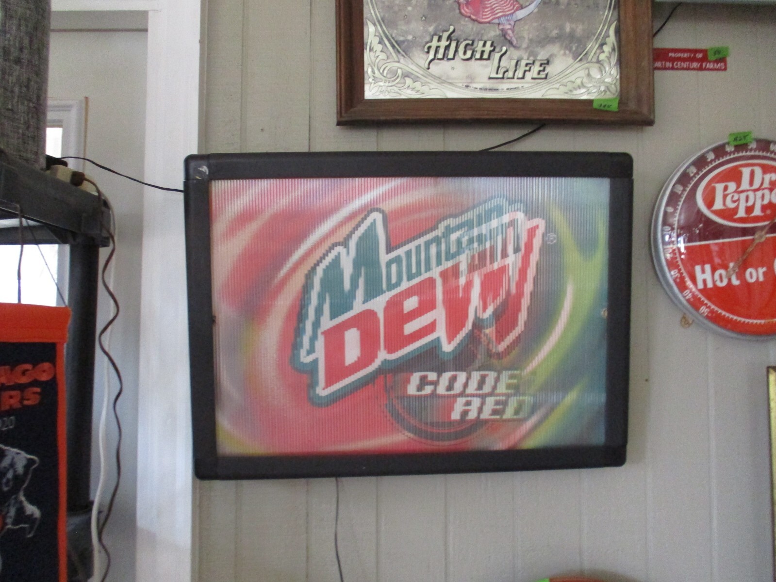 lighted Mountain Dew Diet Mt. Dew, Code Red Mt. Dew motion changes sign