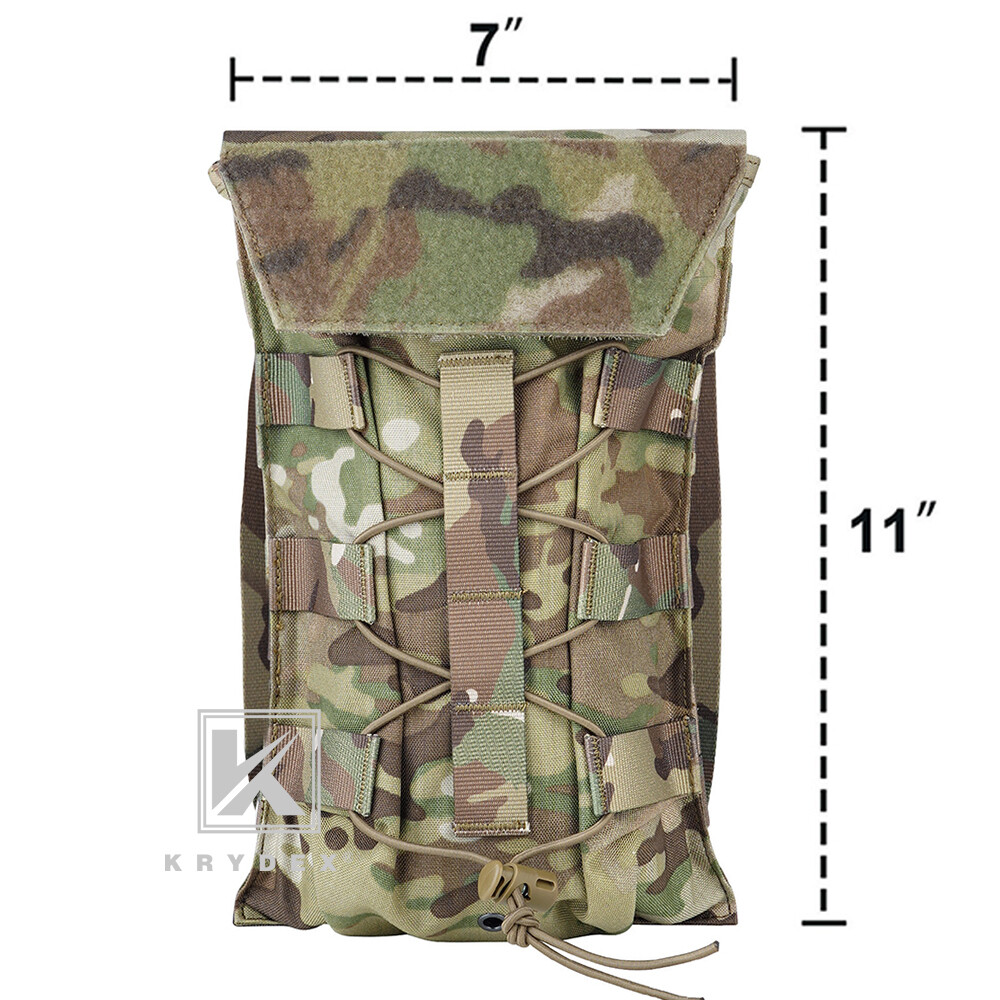 KRYDEX 1.5L Water Bladder Tactical Hydration Pack MOLLE Panel for Vest MC Camo