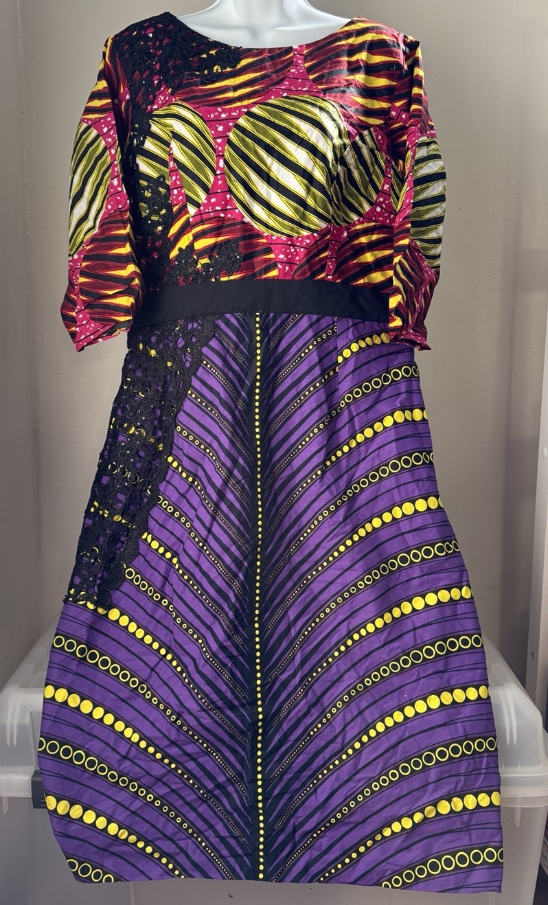 African Ankara Print Vibrant Color Lace Decorative