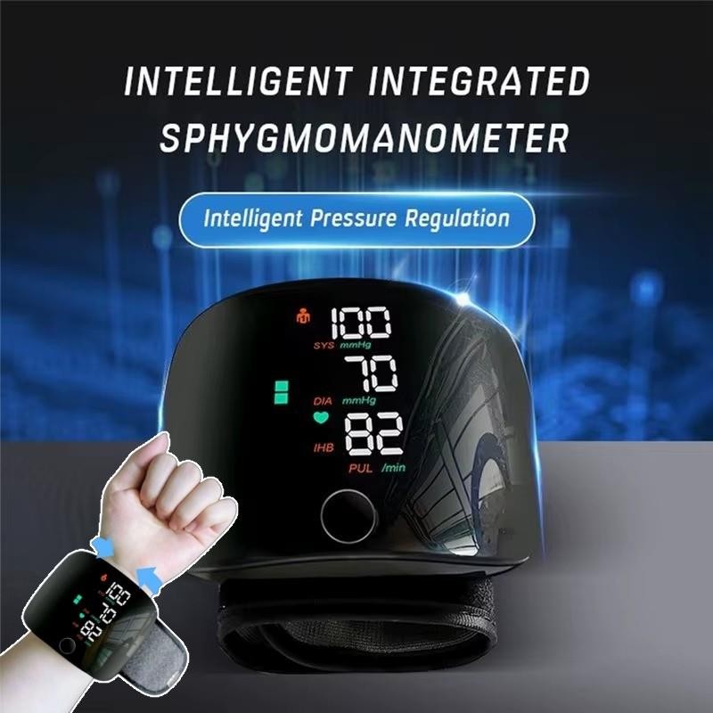 Rechargeable Wrist Blood Pressure Monitor Smart Touch Screen BP Meter Eter