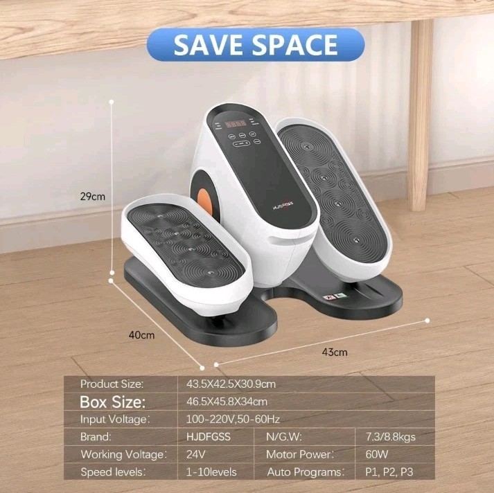 Under Desk Elliptical Machine, Electric Ellipse Leg Exerciser While Sitting