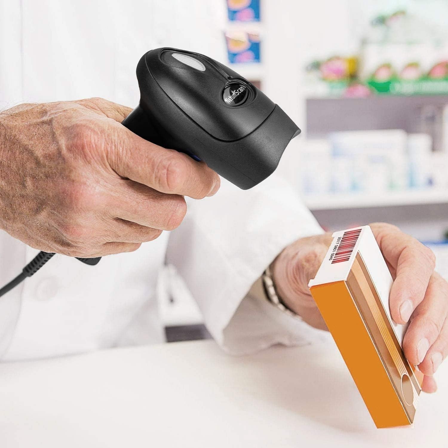 USB 1D Barcode Scanner, Handheld Wired CCD Barcode Reader | Supports Screen S...