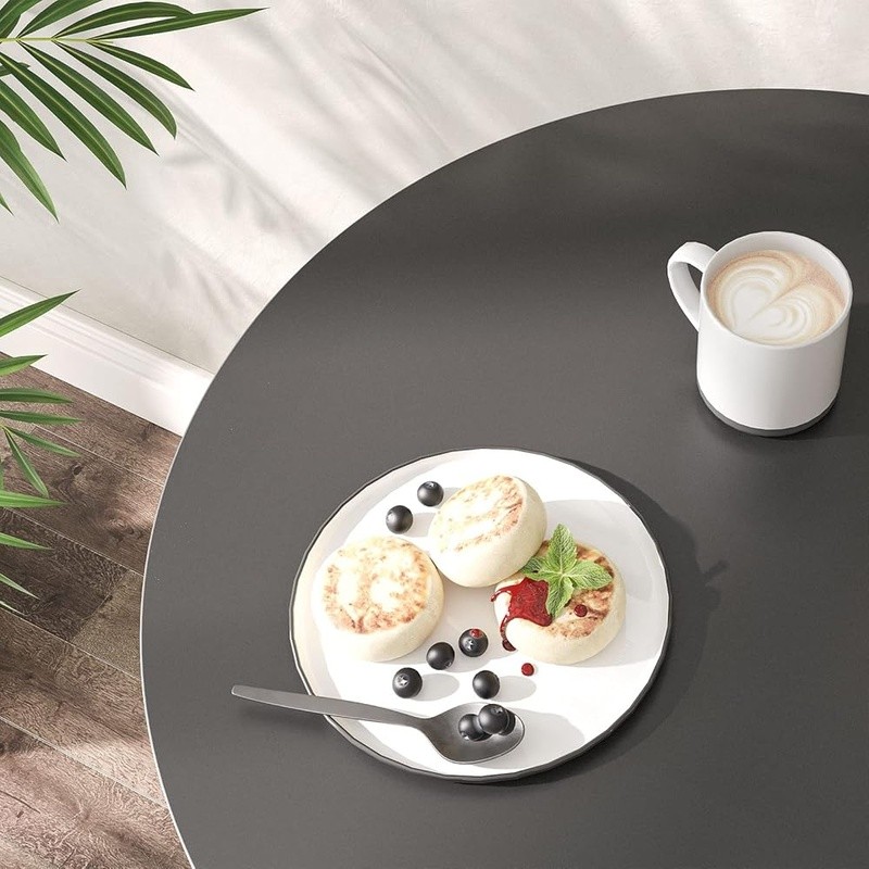 Modern Adjustable Height Round Bar Table Bistro Dining Cafe Iron Base Stable New