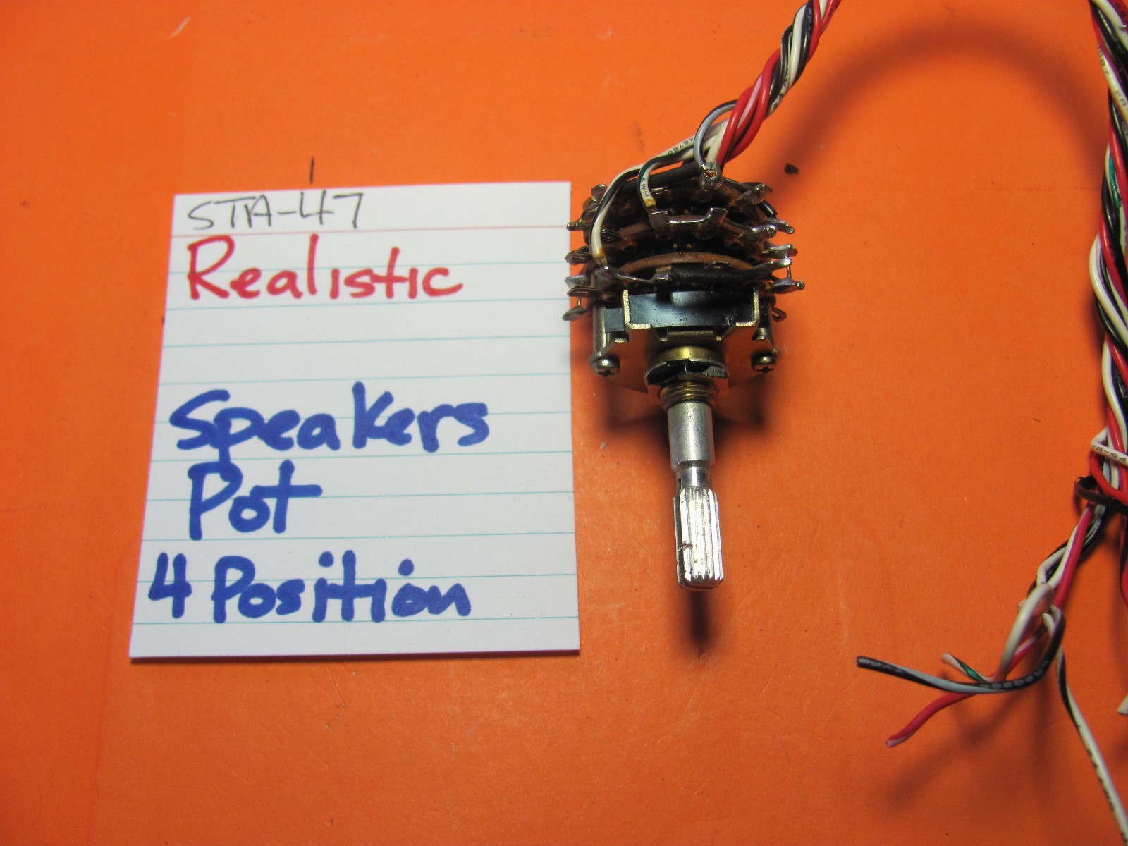 📈REALISTIC SPEAKERS POT SWITCH 4 POSITION STA-47 STEREO RECEIVER
