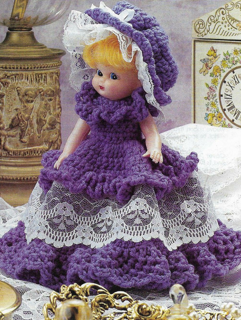 LAVENDER DOLL AIR FRESHENER COVER DIGEST SIZE CROCHET PATTERN INSTRUCTIONS