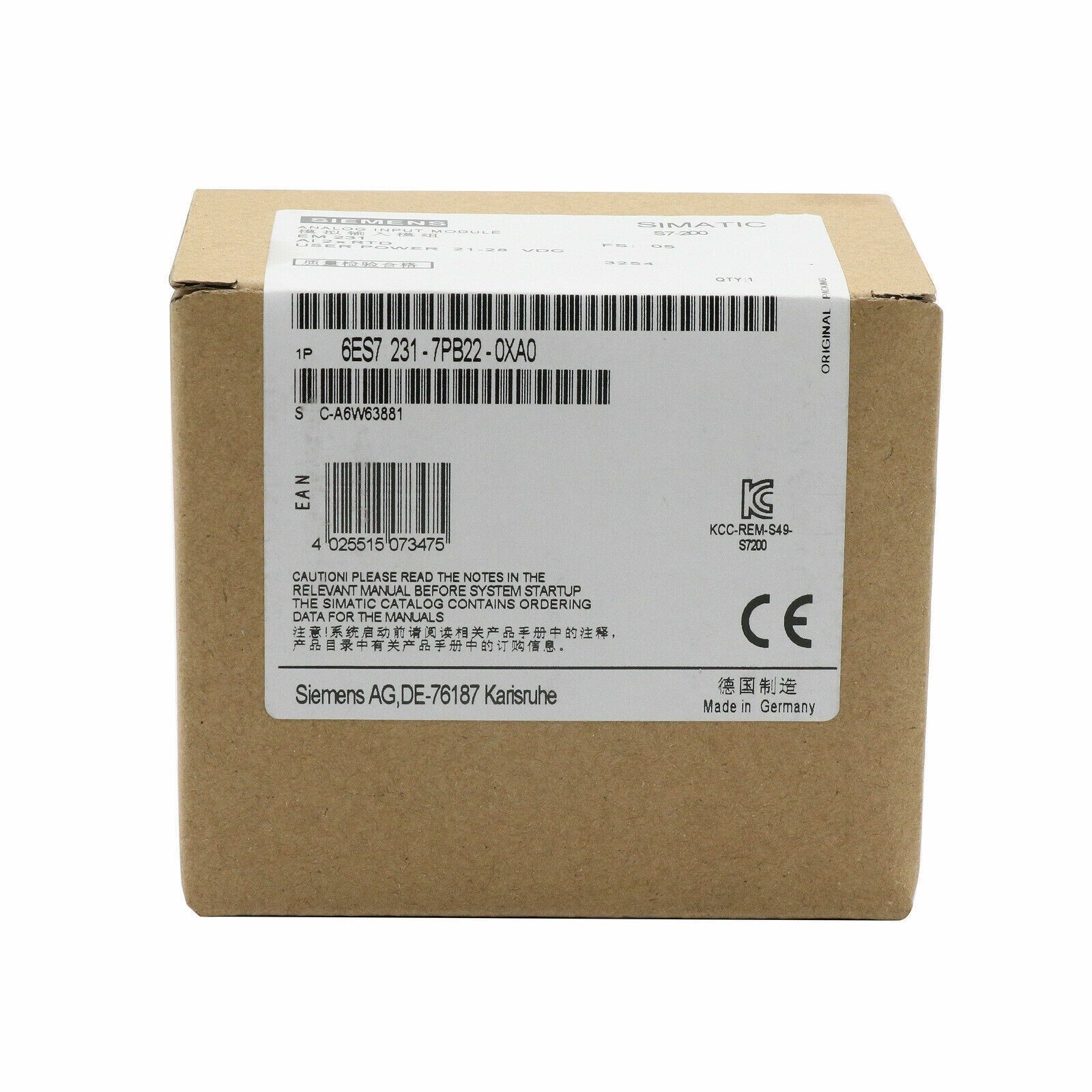 New Sealed SIEMENS 6ES7 231-7PB22-0XA0 6ES7231-7PB22-0XA0 /1 YEAR WARRANTY