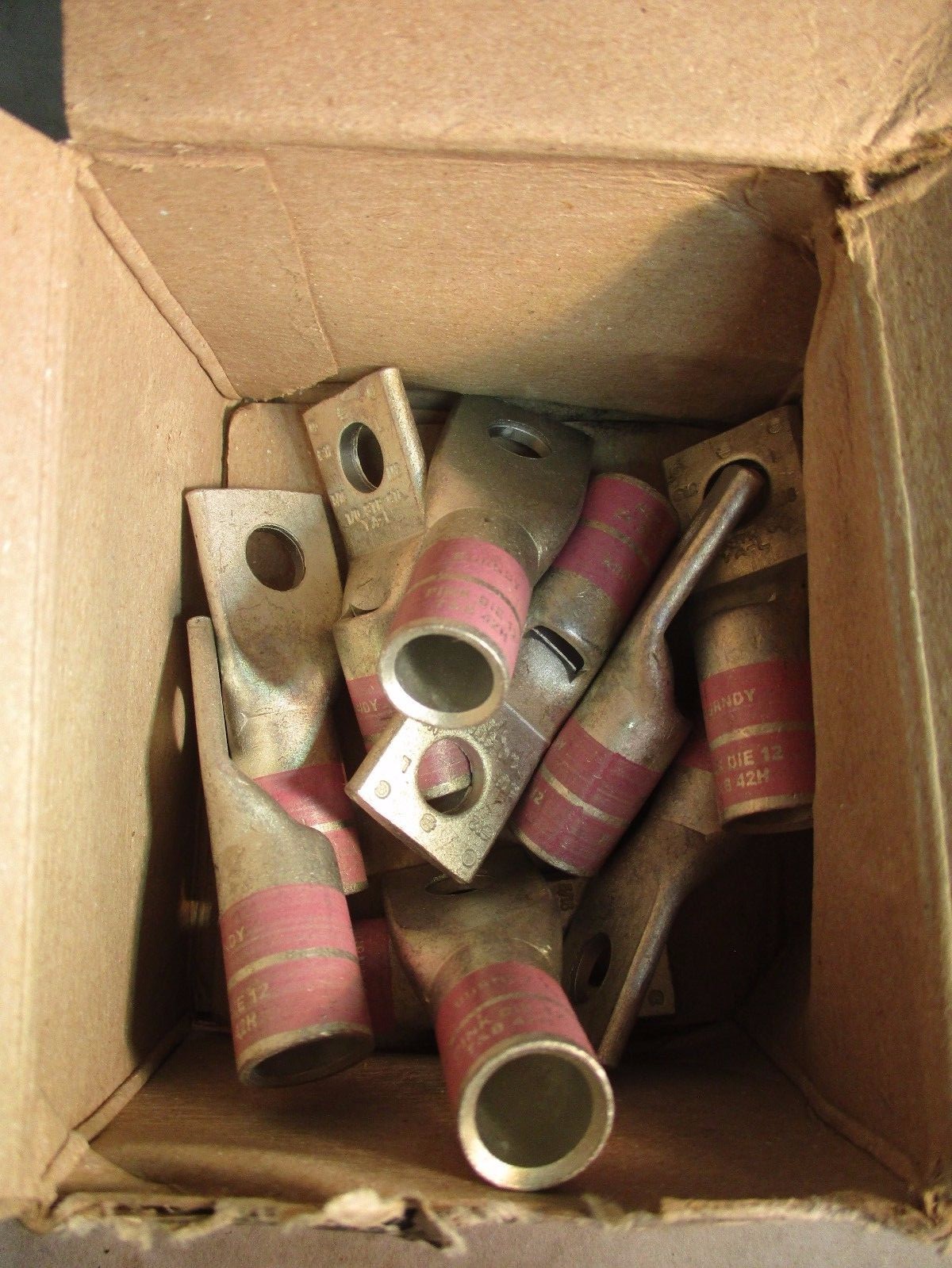 Burndy Hylug 1/0 CU-1 Hole Short 5/16"  YA25LBOX (Lot of 10)