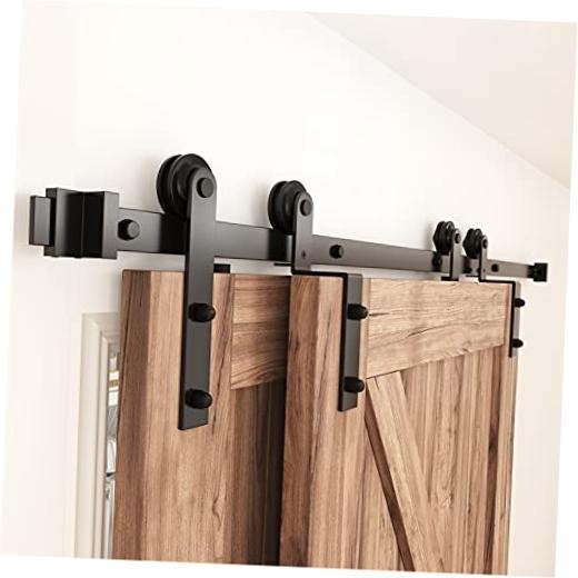 12 FT Bypass Sliding Barn Door Hardware Kit - Single Track & Double 6 Feet