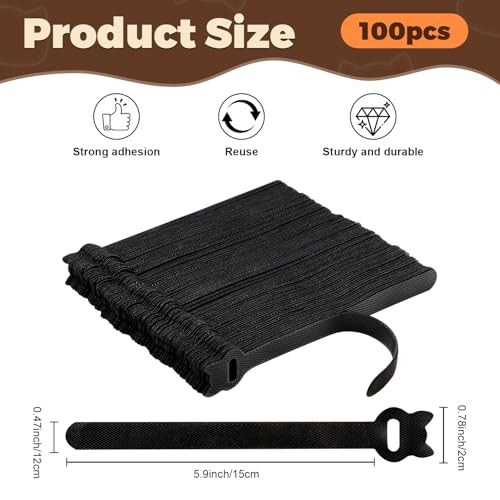 Reusable Cable Ties 100 Pack 6 In Heavy Duty Adjustable Hook 6 In * 100 Pack
