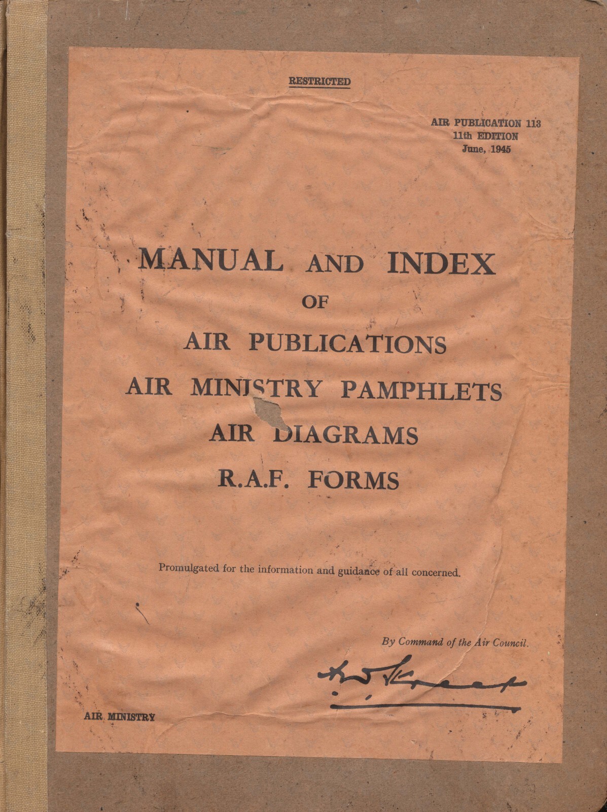 AP113 Manual and Index of Air Publications RAF Air Ministry - Digital Scan