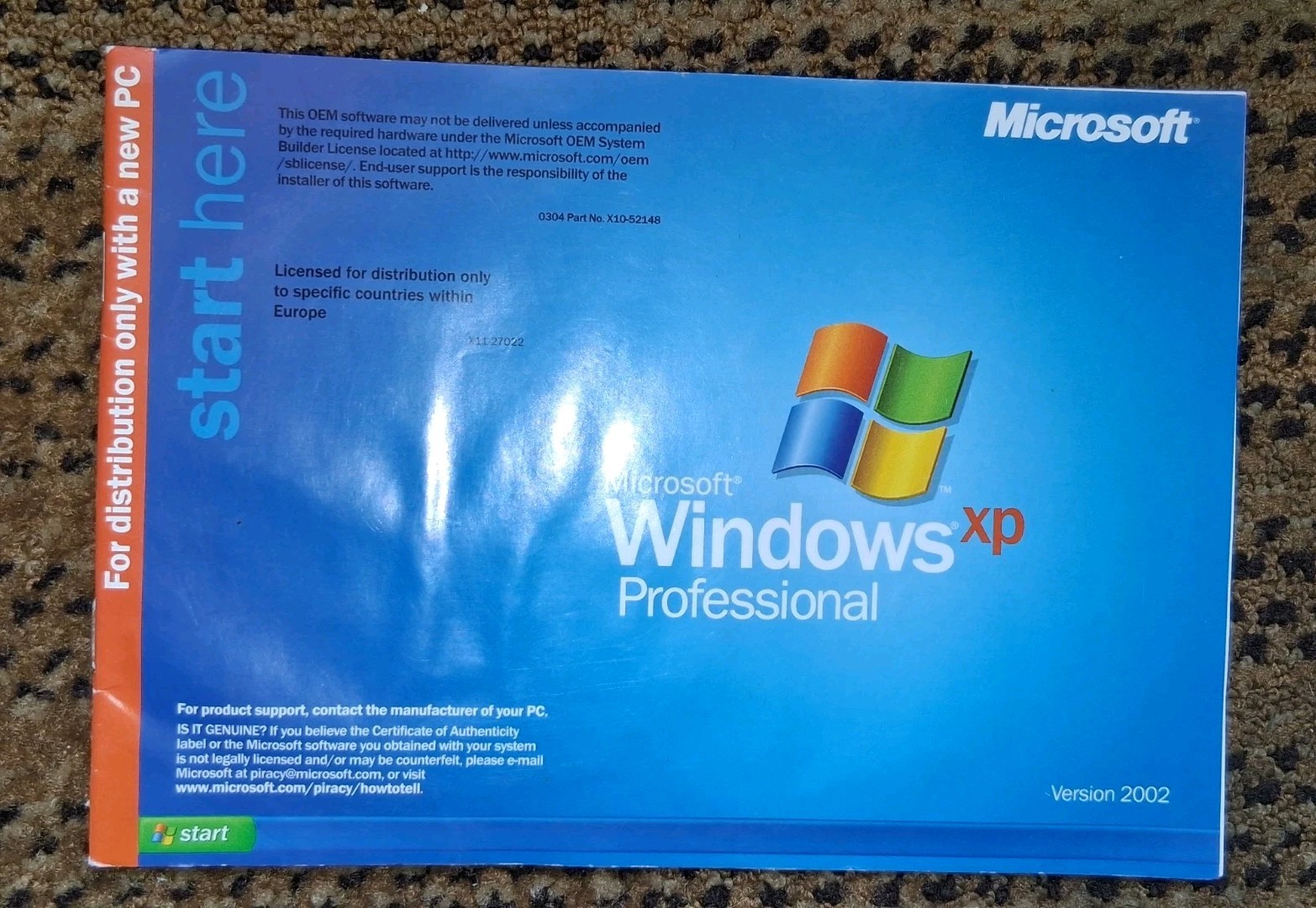 Microsoft Windows XP Pro OEM CD Service Pack 2 Version 2002 X10-59871, NO KEY