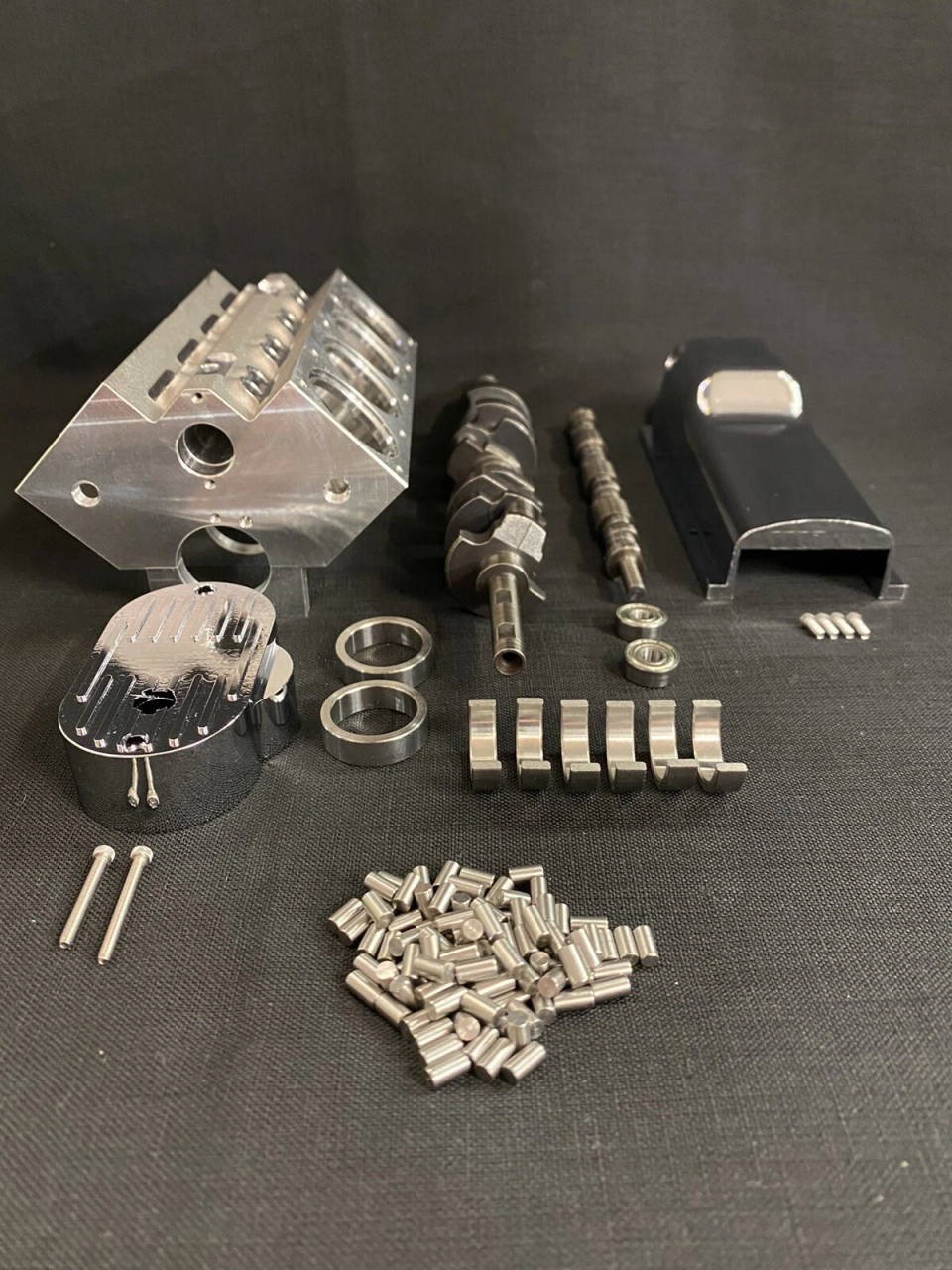 1/4 Scale V8 Engine Block, Crankshaft, Camshaft, Oil Pan & Timing cover Set