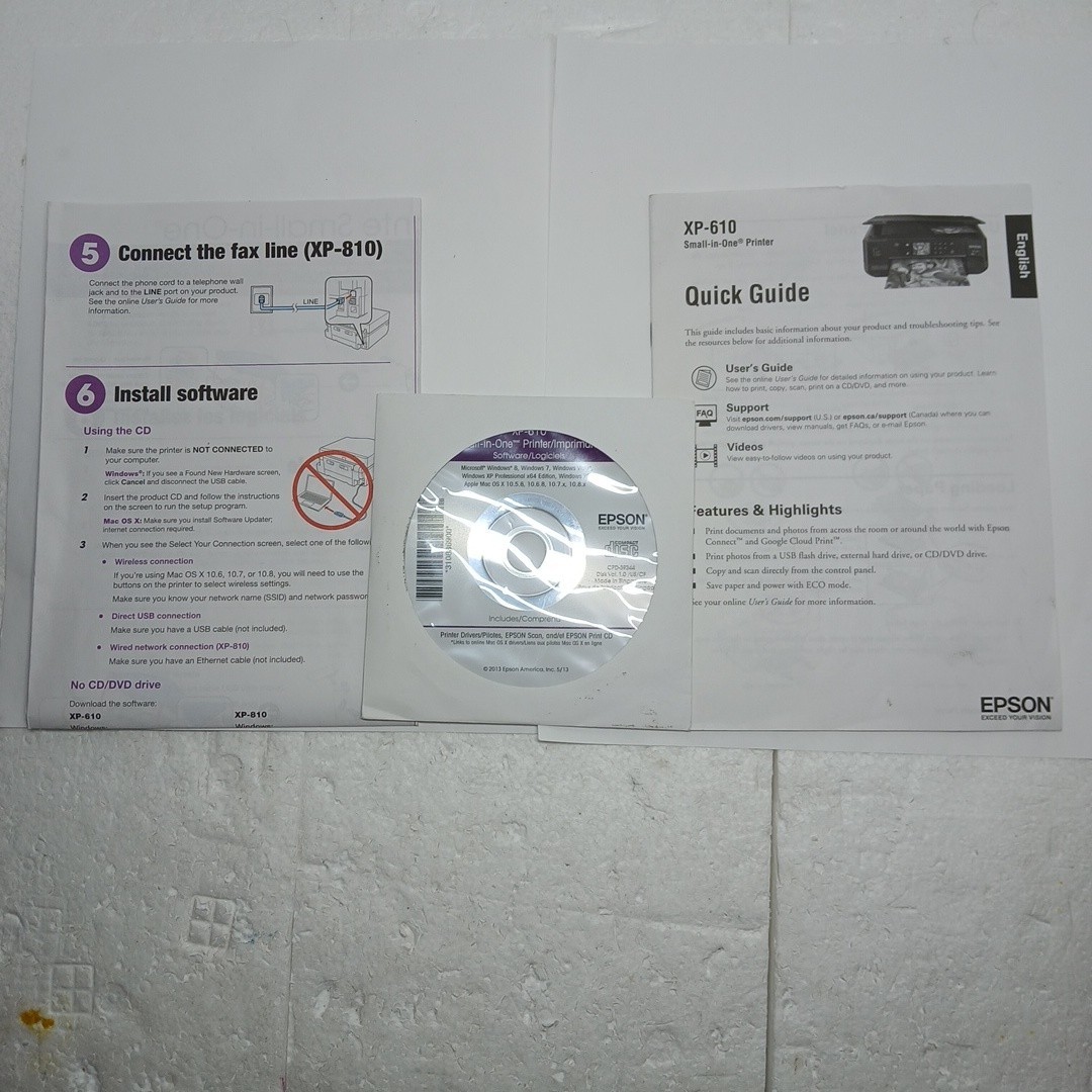 Epson XP-610 Printer Software CD