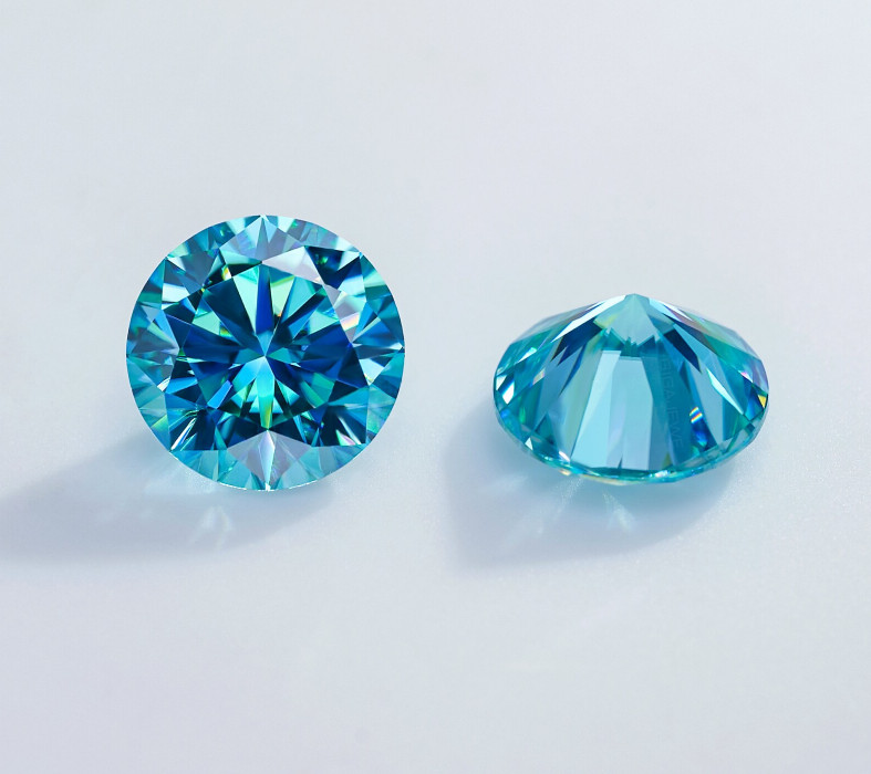 1 Ct Blue Color Lab Grown Diamond Round Cut VVS1 Natural D Grade Loose Gemstone.