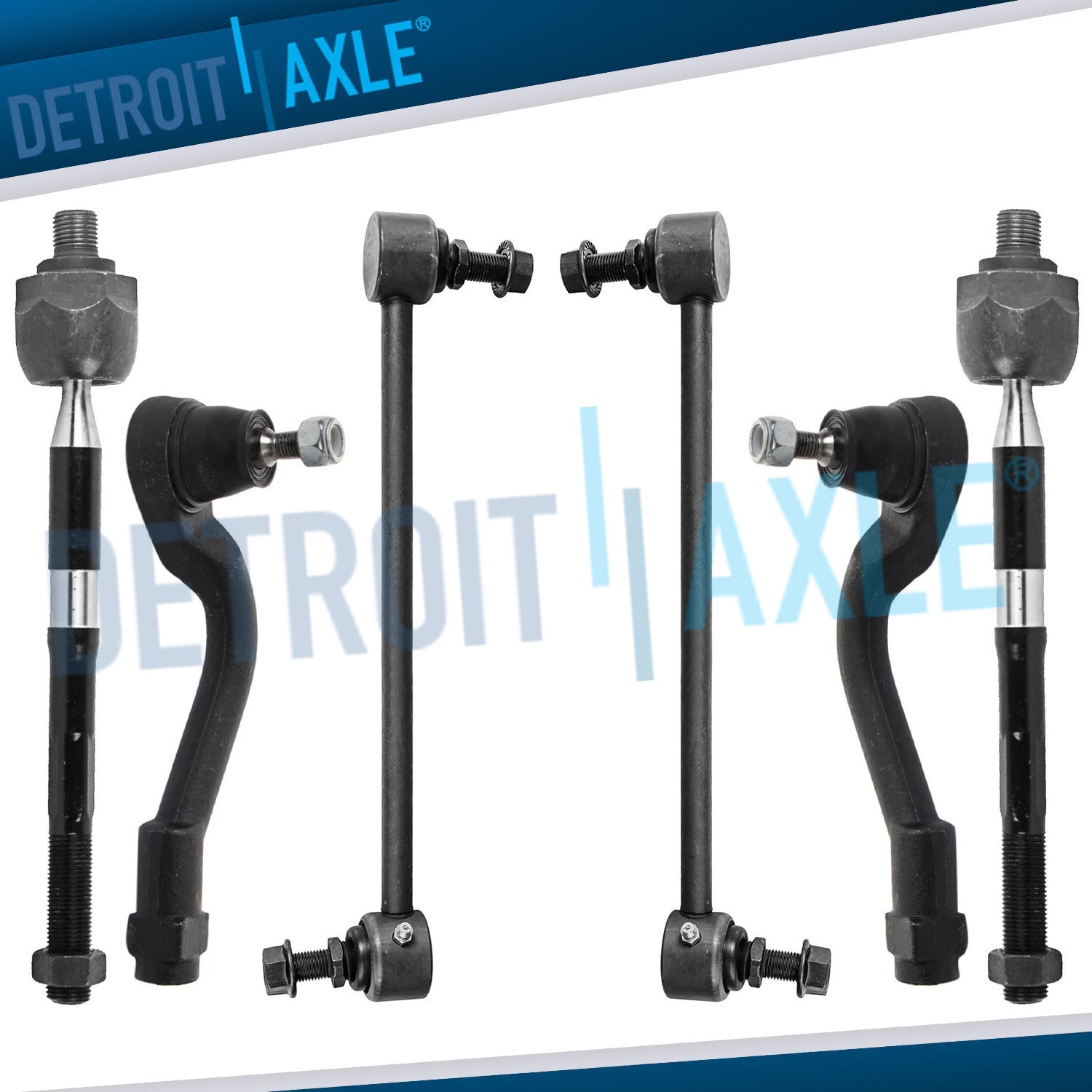 AWD Front Inner Outer Tie Rods Sway Bars Kit for Kia Sportage Hyundai Tucson GAS