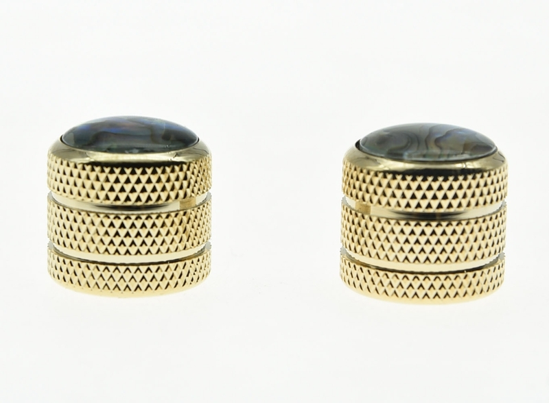 2-Pack Gold Push On 6mm Guitar Abalone Cap Top Dome Knobs Bass Knob Tele Knobs