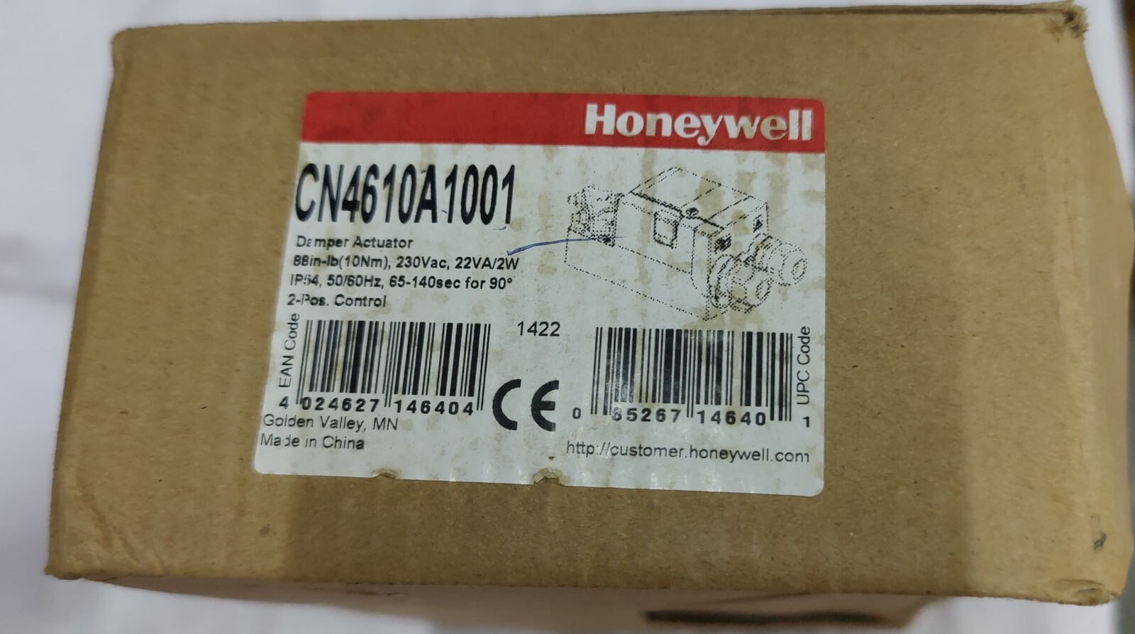 HONEYWELL CN4610A1001 Damper Actuator