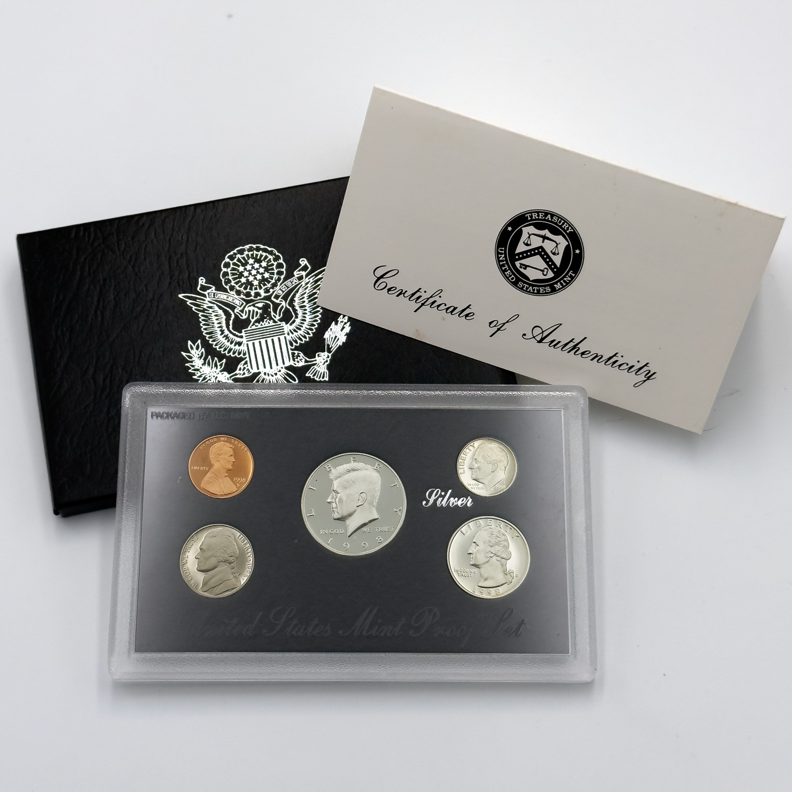 1998-S SILVER Proof Set with original U.S. Mint box and COA.