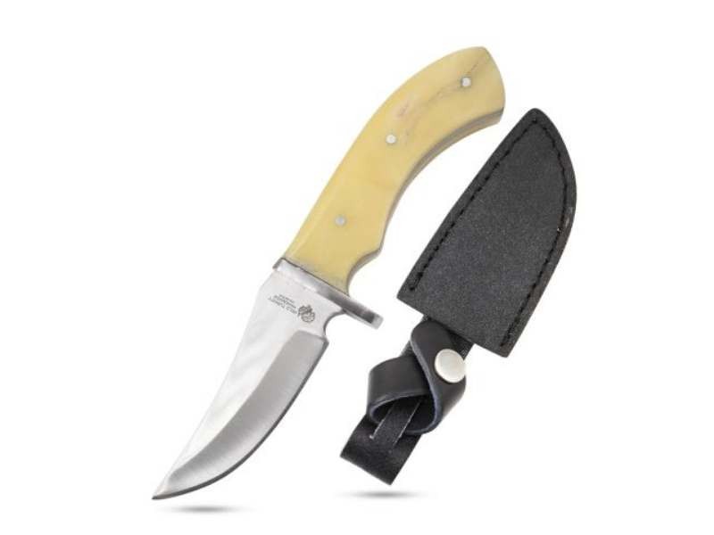 Wild Turkey Handmade Full Tang Fixed Blade Knife with Leather Sheath
