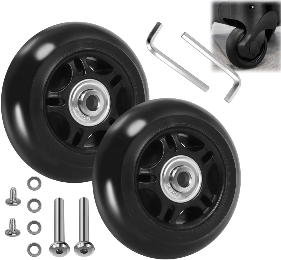 Luggage Suitcase Replacement Wheels (76Mm X 24Mm) with ABEC 608Zz Bearings, Inli