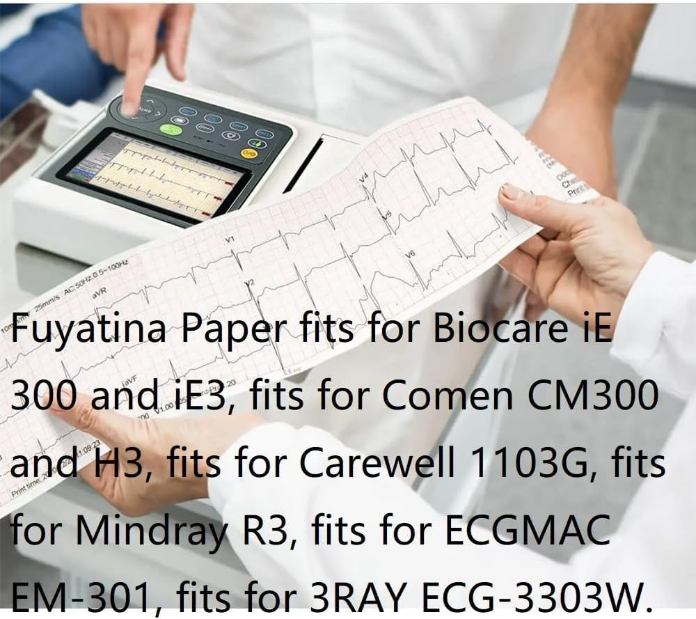 "Papel Ecg Premium 10 Rollos 80Mm X 20M Para Maquinas De 3 Canales "