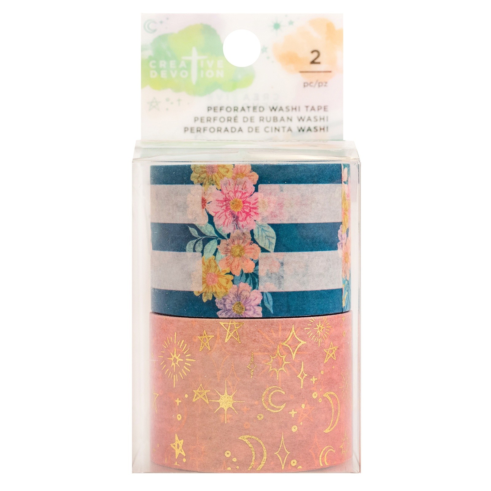 Creative Devotion Draw Near Washi Tape 2/Pkg-Perforated Tab, W/Matte Gold Foil A