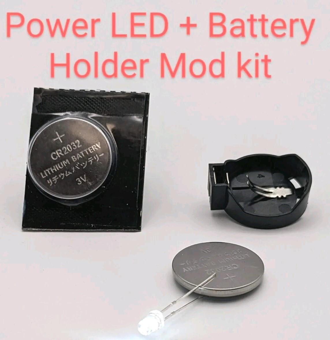 GameCube Battery Holder Mod + Color Power LED Kit Pick Your Color! Best Prices!