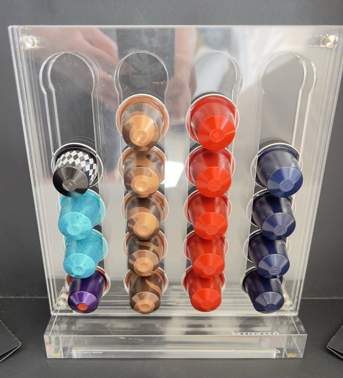 NESPRESSO Versilo Capsule Dispenser Lucite Holds 40 Coffee Capsules Vertical
