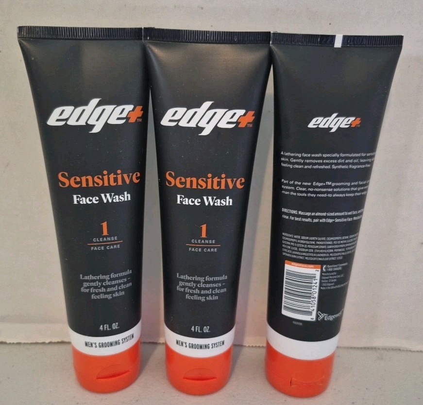 Lot Of 3: Edge Sensitive Face Wash - 4 fl oz Each