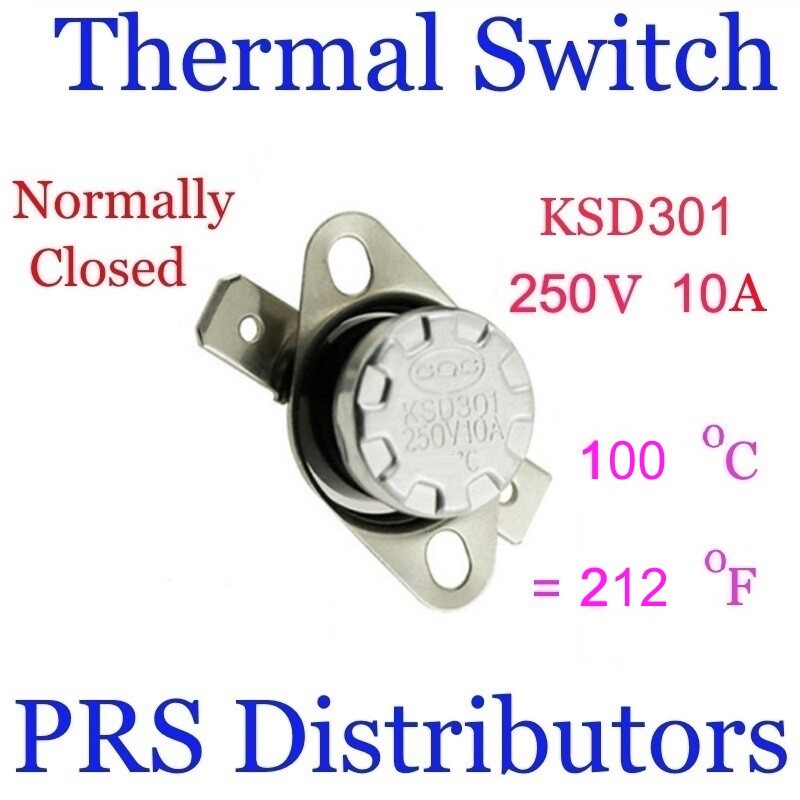 KSD301 10A 250V 100°C 212°F Thermostat Temperature Switch Thermal control Switch