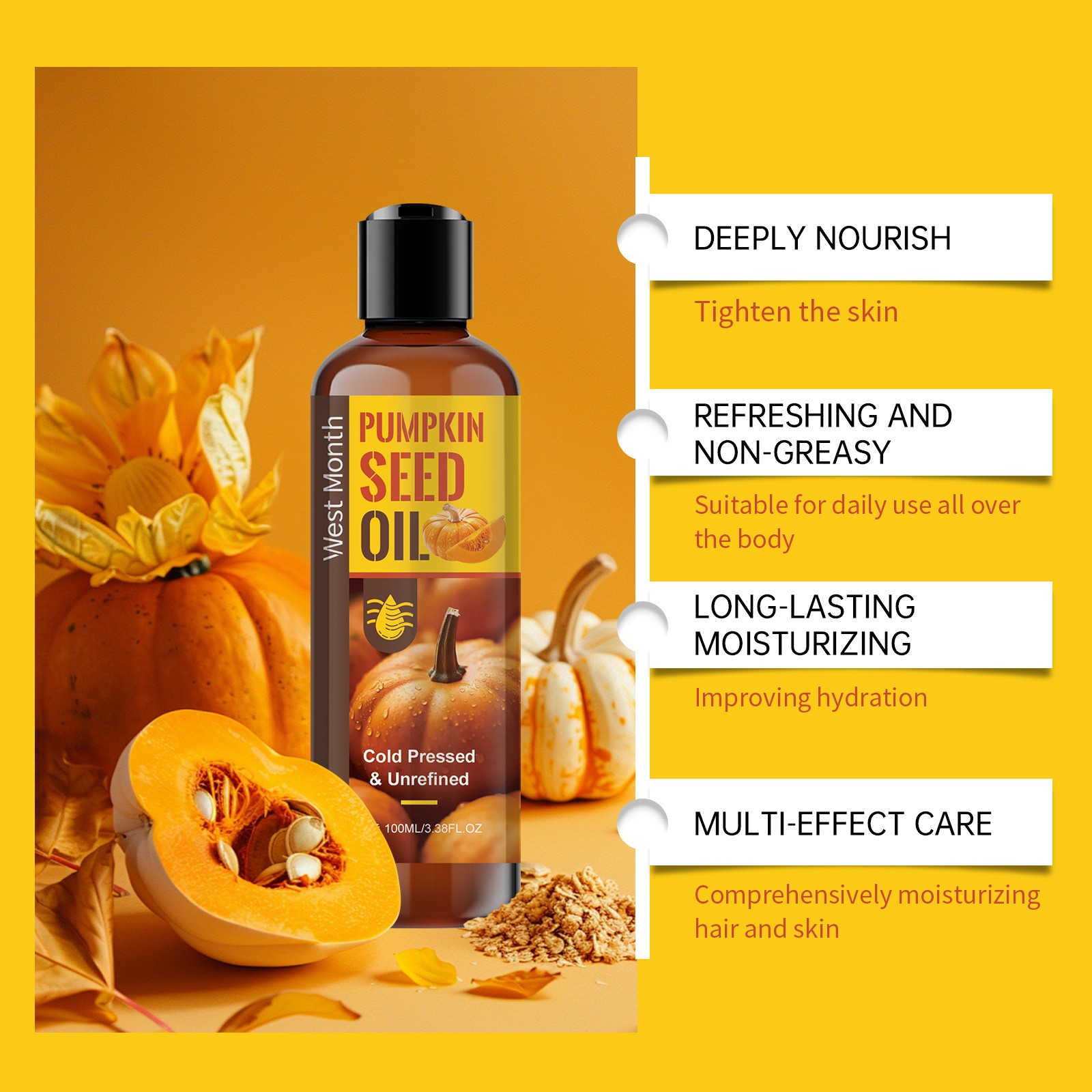 Deeply Hydrating and Moisturizing Body Oil for Skin and Smooth Hair Daily Care