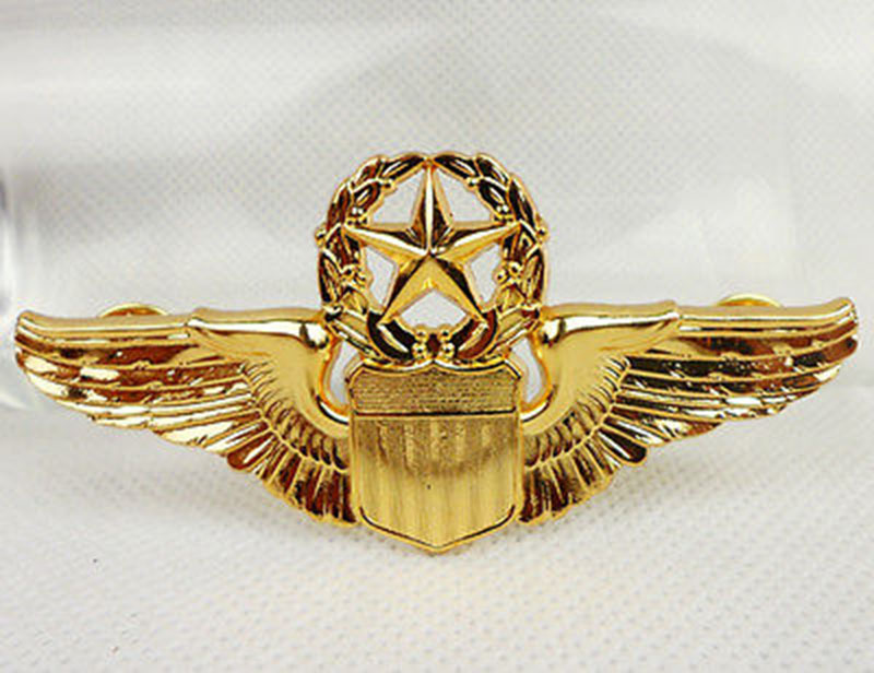 USAF U.S. Air Force Military Pilot Metal Golden Wings Badge Pin -US200
