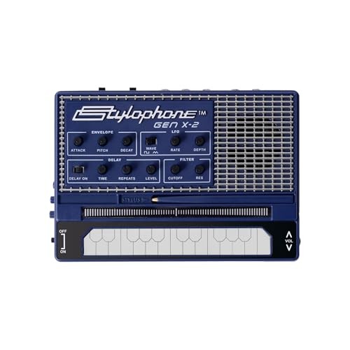 Portable analogue synthesizer keyboard with speaker delay filter