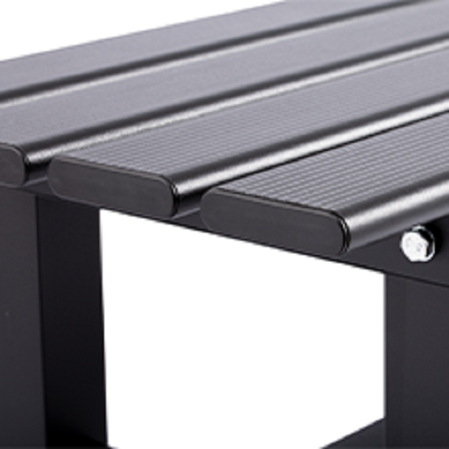 Lojok 4 Sizes Black Aluminum Outdoor Bench for Park Garden,Patio and Lounge