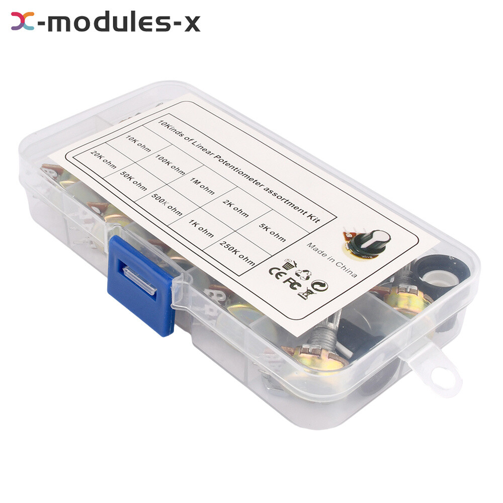 10PCS WH148 Potentiometer Switch With Knob 15MM B1K/10K/20K/50K/100K///1M Boxed