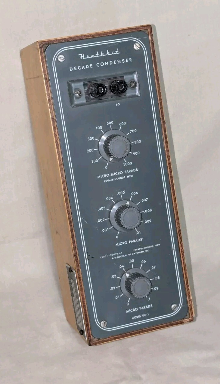 VINTAGE HEATHKIT DC-1 DECADE BOX CONDENSER CAPACITOR BOX - TESTED