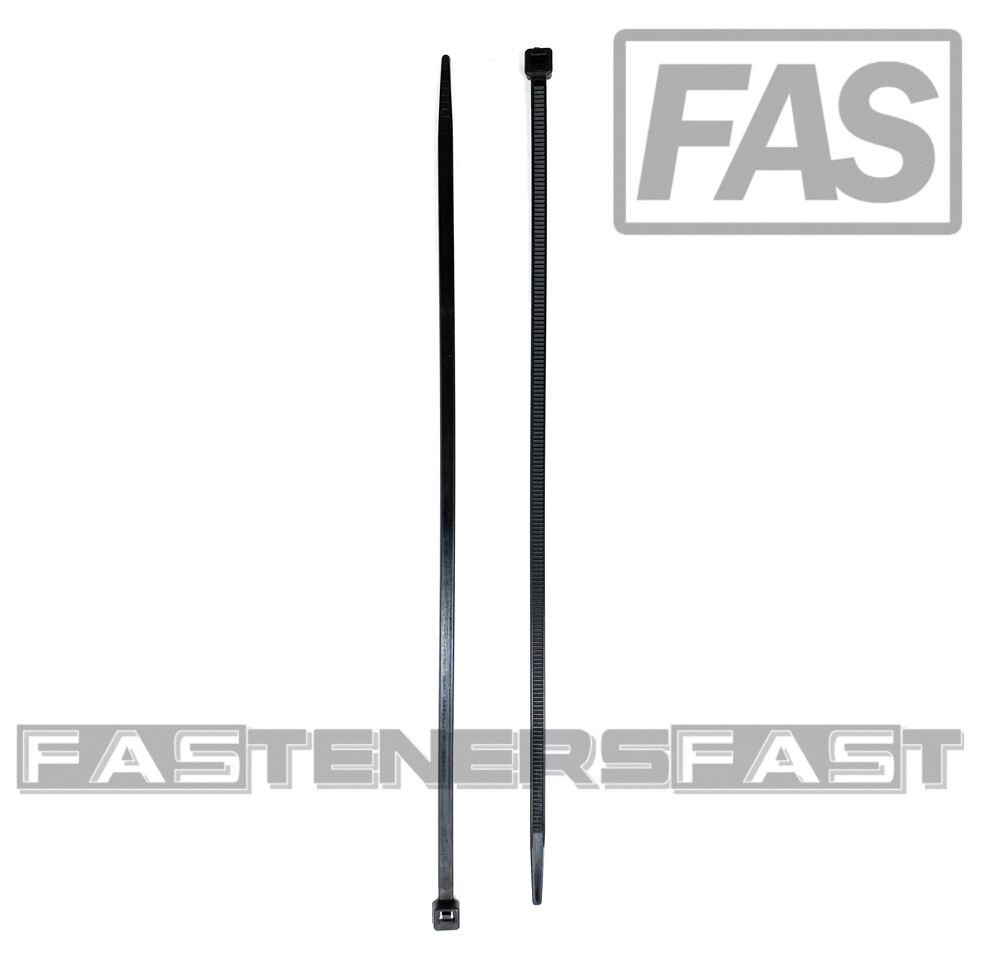 (100) 8" Cable Ties (.141 Width) High UV Resistant Zip Ties 40# Tensile Black